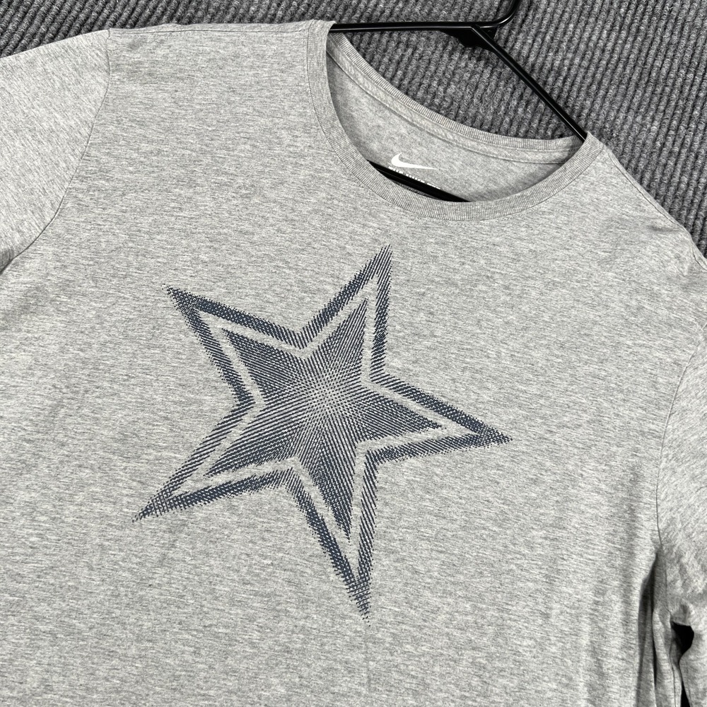 Dallas Cowboys Shirt Mens XL Extra Large Gray Long Sleeve Nike Crew NFL Football